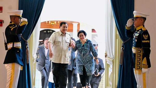Momen Pertemuan Prabowo-Megawati di Istana Merdeka, Didampingi Dasco-Puan